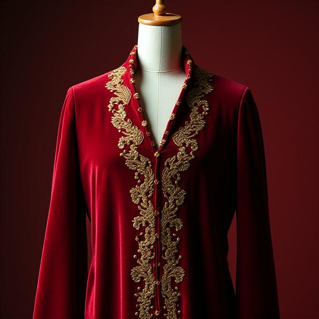 Veste cerimoniale velluto rosso